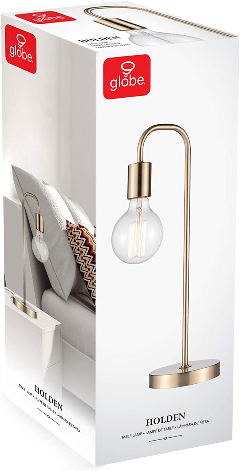 Electric 67433 Holden 18" Table Lamp, Matte Brass, Modern, Night Stand, Bedroom Décor, Living Room, Bedside Light