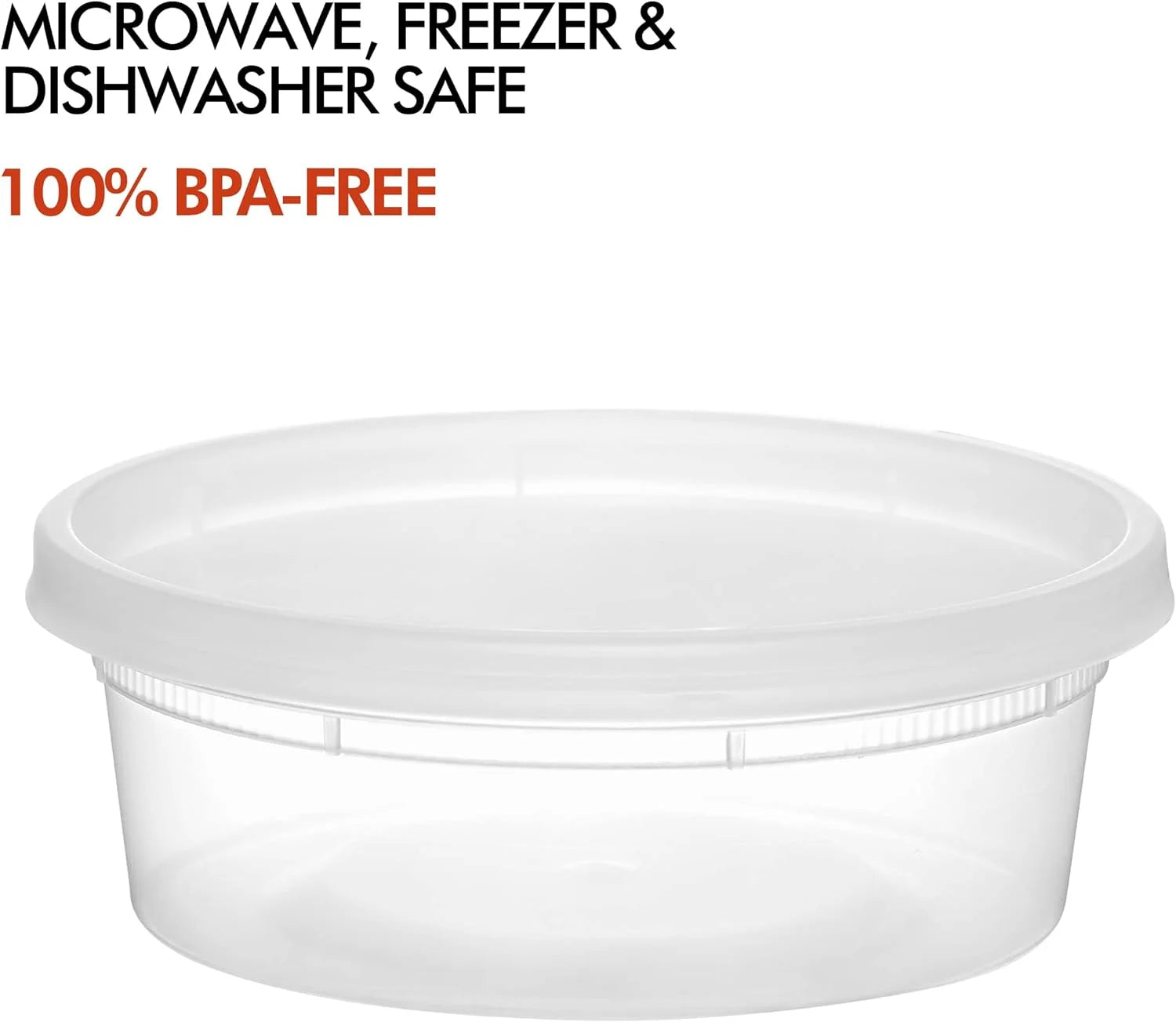 Deli Containers with Lids 8Oz Bpa-Free Plastic Food Containers, Pack of 60