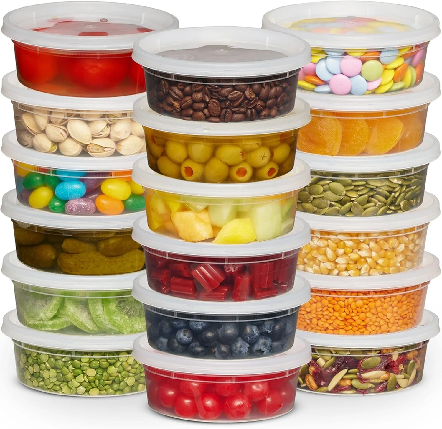 Deli Containers with Lids 8Oz Bpa-Free Plastic Food Containers, Pack of 60