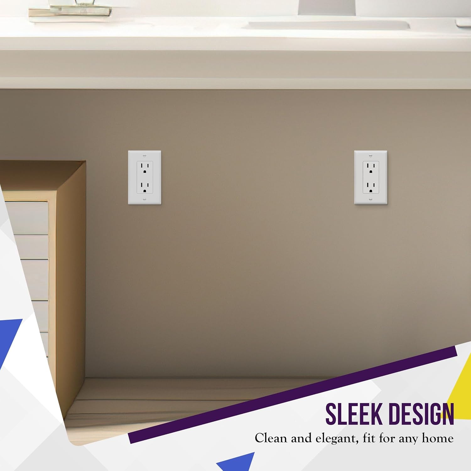 Decorator Light Switch or Receptacle Outlet Wall Plate, Gloss Finish, Size 1-Gang 4.50" X 2.76", Unbreakable Polycarbonate Thermoplastic, UL Listed, 8831-W, White