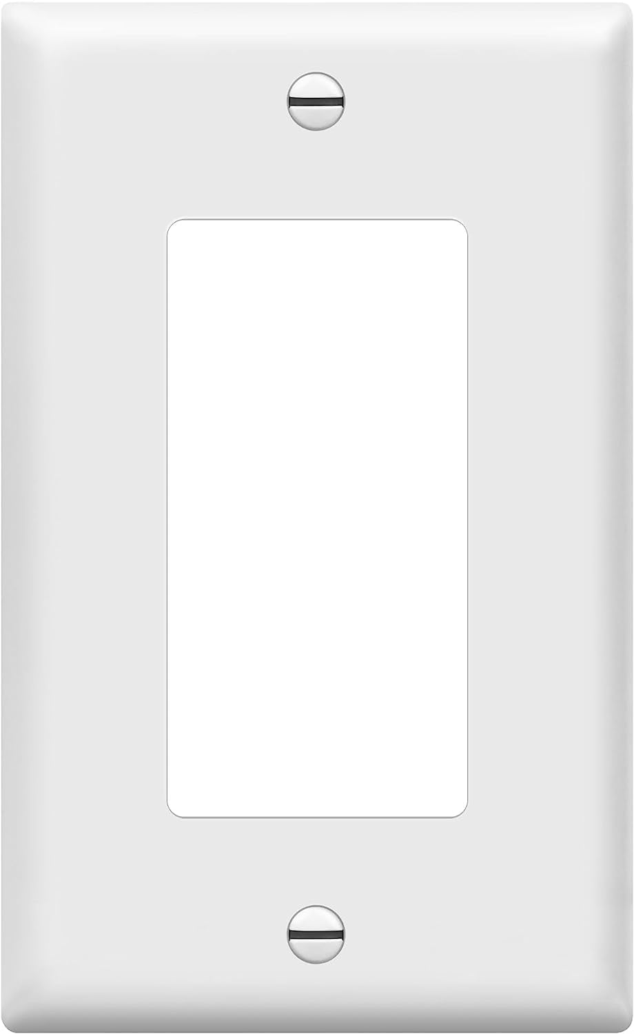 Decorator Light Switch or Receptacle Outlet Wall Plate, Gloss Finish, Size 1-Gang 4.50" X 2.76", Unbreakable Polycarbonate Thermoplastic, UL Listed, 8831-W, White