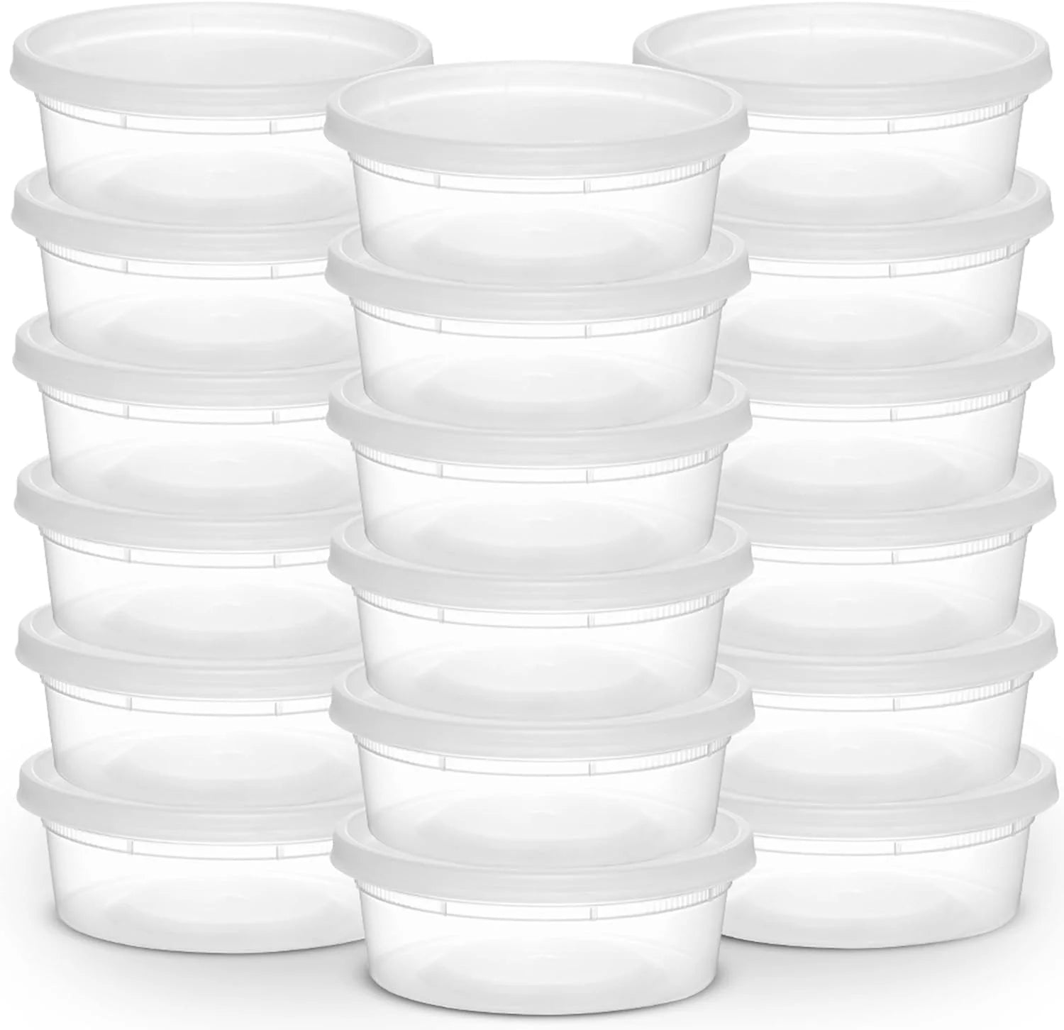Deli Containers with Lids 8Oz Bpa-Free Plastic Food Containers, Pack of 60